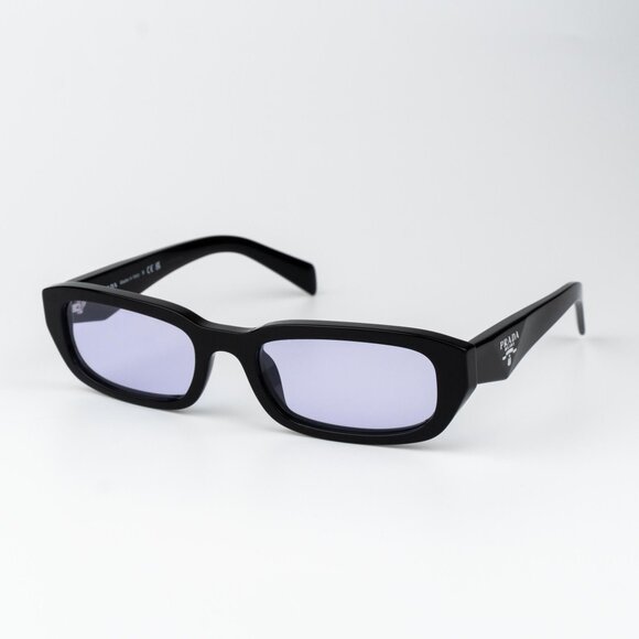 Prada Women Sunglasses Black Violet Rectangle PRB06S 16K40J NEW AUTHENTIC - Picture 2 of 11